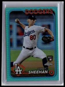 2024 Topps Chrome #221 Emmet Sheehan Aqua Refractors #/199 - Picture 1 of 2