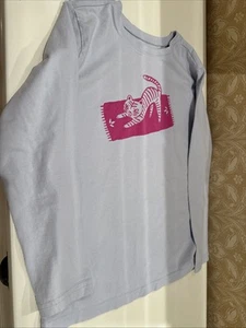 Tea Collection Mädchen Größe 8 Langarm grau & rosa Kätzchen T-Shirt - Bild 1 von 5
