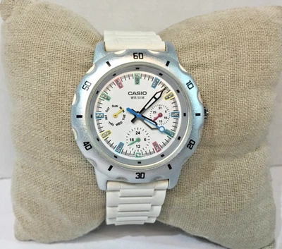 Casio Women's Analog Multi Function WHT Glitter Dial Sport Wrist Watch LTP-1328! - Image 1 of 4