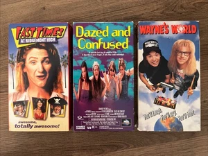 Lot 3 Gen X Comedy VHS Wayne’s World Dazed & Confused Fast Times Ridgemont High - Picture 1 of 3