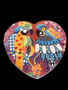 Maxwell & Williams Love Hearts Araras 10cm Ceramic Coaster - Single Coaster Only - Picture 1 of 5