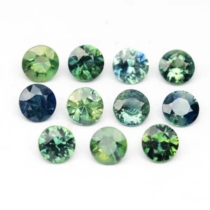💎 11 Stück Lot 2,15ct t.w 3,5mm Runde Natürliche Blau Grün Saphir - Beheizt, Edelsteine - Bild 1 von 6