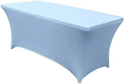 MDS 4FT Spandex Tablecloth - Fitted, Wrinkle-Resistant for Events, Baby Blue - M - Image 1 of 4