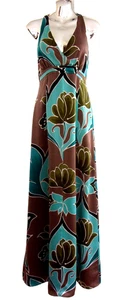 Coast Halter Maxi Dress Women's Silk Floral Netted Back Lined Sleeveless Size 10 - Picture 1 of 8