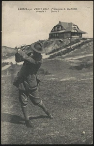 Real Photo - 'Professor Warren 1st Drive Royal Zoute Golf Course' (Undated) -... - Picture 1 of 2