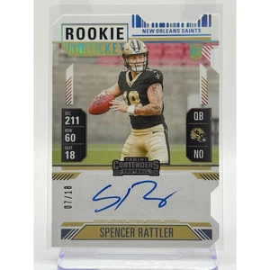 2024 Panini Contenders Spencer Rattler Rookie Ticket Die-Cut Auto 7/18 SP Saints - Picture 1 of 2