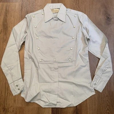 NOS Ely Pearl Snap Shirt Western Cowgirl Rodeo Rockabilly Gray Vtg 70s Womens 8 - Image 1 of 4