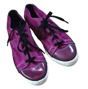 CONVERSE ONE STAR CHUCK TAYLOR Sneaker Women's 5 Purple Satin - Picture 1 of 5