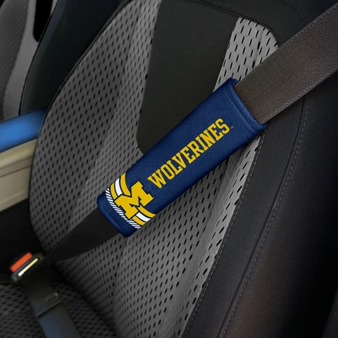 Michigan Wolverines Set of 2 Rally Design Premium Seat Belt Shoulder Pad Covers Cover