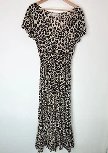 Tree Of Life Women's Size M Dress Animal Print Short Sleeve Long High Low Rayon - Picture 1 of 6
