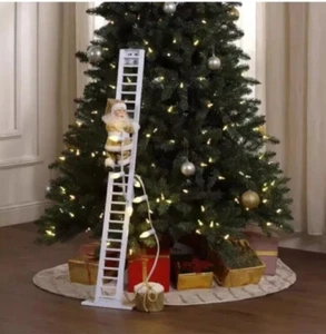 MR CHRISTMAS 90th ANNIVERSARY MUSICAL Moving Climbing White Santa Claus RARE!! - Bild 1 von 15