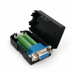 DB15 VGA 3 file 15 pin terminali di rottura tipo dado spina femmina connettore conversione - Foto 1 di 6