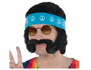 Hippie Kit - 60's 70's - 4 Pieces - Costume Accessory - Men Teen - Picture 1 of 1