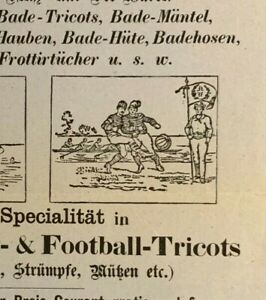 c.1870s GERMAN FOOTBALL JERSEY EARLY SPORTS BROADSIDE SOCCER SWIMWEAR UNDERWEAR