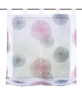 Digitaldruck Schlaufen Raffrollo 45/60/80/100/120x140 Rawlins flieder Kreise - Bild 1 von 2