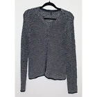 Eileen Fisher Cardigan Casual Black and White Open Knit Sweater Small