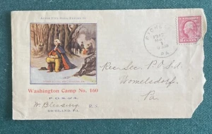 1917 Cubierta Washington Camp No. 160 P O S Of A Richland Pennsylvania - Imagen 1 de 4