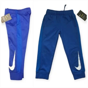 NIKE Therma-Fit Boys Fleece Jogger Sweatpants w Mesh Inserts in Blue Size 5 NEW - Picture 1 of 15