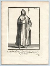 1719 Antique Print, Grand Master of the Order of the Passion of Jesus Christ