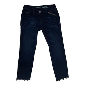 Cruel Abby Girlfriend Jeans Womens size 27 / 3R Distressed Frayed Raw Hem Crop - Picture 1 of 16