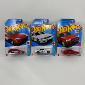 2024 Hot Wheels LOT 92' Honda Civiv Eg, Godzilla R33, & Proton Saga 1/64 Scale - Picture 1 of 3