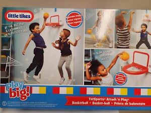 Little Tikes Attach  n Play  Basketball Hoop with Ball. Over the Door New in box
