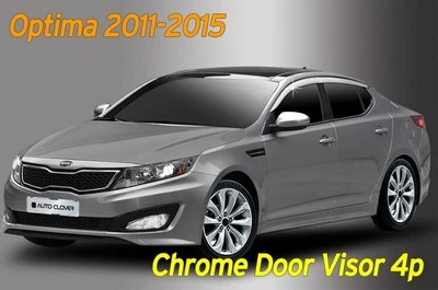 Visera de puerta cromada protector de ventilación de lluvia ventana 4P plateada A478 para Kia Optima 2011~2015 Foto 1 de 4