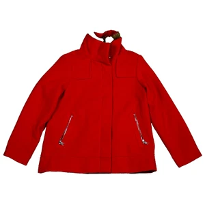 Rockmans Womens Size 12 Red Melt Coat Removeable Feaux Fur Collar New With Tags - Picture 1 of 11