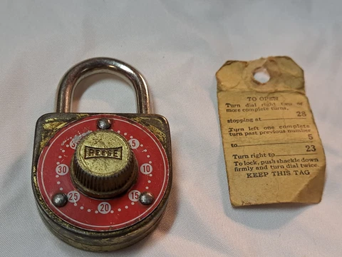 Reese Combination Lock Vintage Lock With Paper Combination Cover