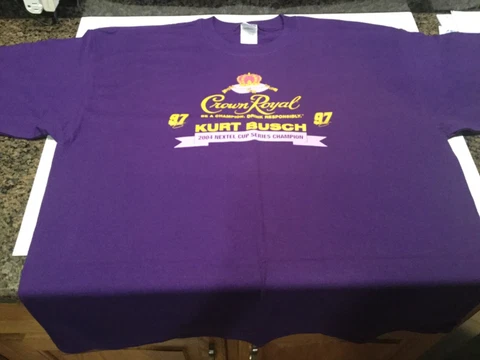 NASCAR T Shirt 2XL Kurt Busch 2004 Nextel Cup Championship Crown Royal Cover