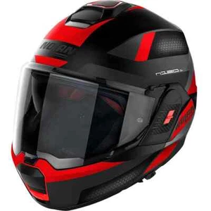 Nolan N120-1 N-COM SUBWAY BLACK RED FLIP FRONT FULL ROTATION MOTORCYCLE HELMET - Picture 1 of 5