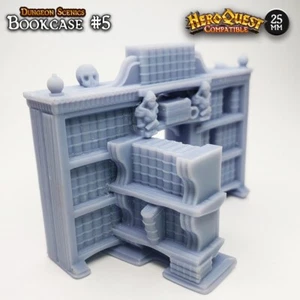 25mm Bookcase #5 Hidden Secrets HeroQuest Compatible Dungeon Scenery - Picture 1 of 10