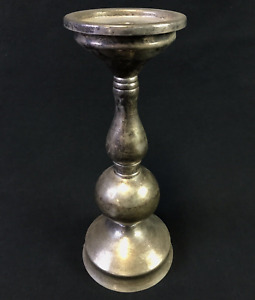 Pottery Barn Rustic Metal Taper & Pillar Candle Stick Holder 11-3/4" x 4-3/4"