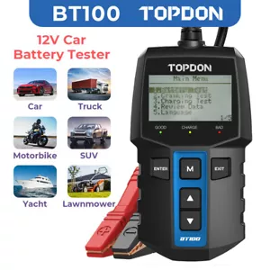 TOPDON BT100 12V Car Battery Tester Voltage Analyzer Automotive Testing Digital - Picture 1 of 10