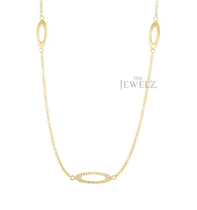 14K Gold 0.16 CT VS/F-G Diamond Open Oval Infinity Symbol Necklace Fine Jew... - Picture 1 of 3