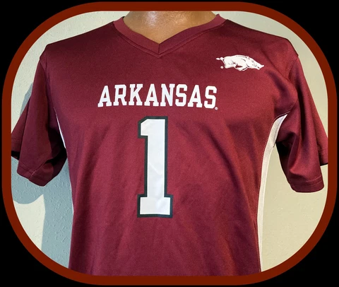 ARKANSAS RAZORBACKS KNIGHTS APPAREL FOOTBALL JERSEY YOUTH 12/14 FREE SHIPPING Cover
