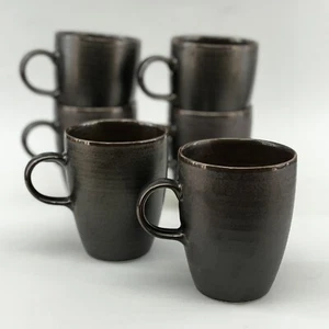 Mikasa Potters Art MK104 Coffee Bean Set/2 Mugs Cups Brown Black Japan Mint - Picture 1 of 12