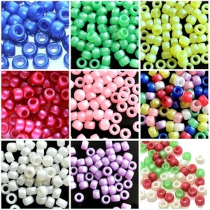 9x6 mm Pearlized Acrylic Pony Beads in various colours for DIY Jewelley Making - Picture 1 of 12