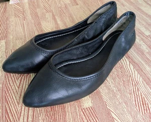 Zapatos sin cordones FRYE de cuero Regina Ballet punta plana negros para mujer 9,5  - Imagen 1 de 11