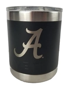 YETI Rambler 10oz ALABAMA Lowball Stackable Mug Insulated Stainless Black Silver - Picture 1 of 10