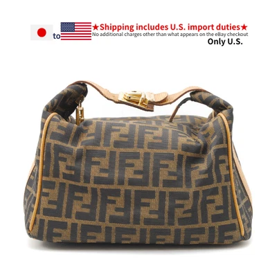 Bolso de mano FENDI Zucca tocador amarillo marrón monograma vintage Foto 1 de 4