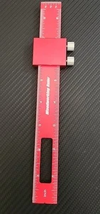 Scribing Ruler Woodworking Tool Aluminum Alloy Anti-Slip Accuracy Red 8 Inches - Picture 1 of 6