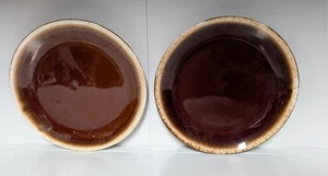 Vintage 2er Set MCCOY USA Braun Tropfglasur Keramik 7,5" Salat/Dessertteller - Bild 1 von 5