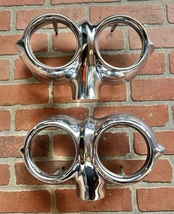 1958 Chevrolet Bel Air/Biscayne/Impala Parking Light Bezels Left Right (pair) - Picture 1 of 17