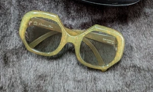 Vintage Christian DIOR oversize sunglasses Hexagon Yellow glasses Germany 80s - Picture 1 of 12