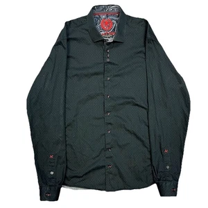 Y2K AU NOIR LIMITED EDITION /300 BLACK LONG SLEEVE BUTTON UP SHIRT SZ L (38) - Picture 1 of 11