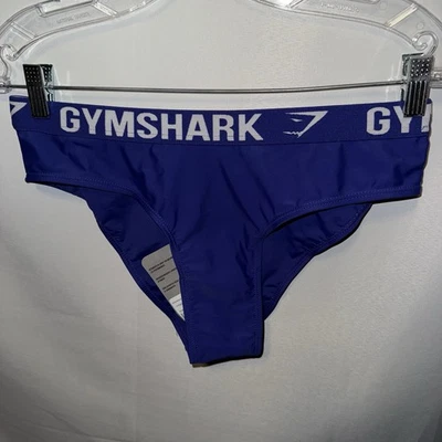 Gymshark Women Sz M Workout Bikini Bottom Swimwear NWT Blue - Image 1 of 4