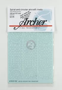 Archer 1/48 & 1/32 Flugzeug Nieten in Spiral- & Kreismustern (0,23 mm) AR88139 - Bild 1 von 1