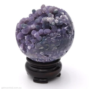 Sphere 63mm Grape Agate 280g Gemstone Crystal Ball Natural Mineral Inc Stand - Picture 1 of 7