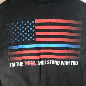 NRA T Shirt Stand with You Men’s Large Gilidan Black Red Logo Flag American Guns - Picture 1 of 5